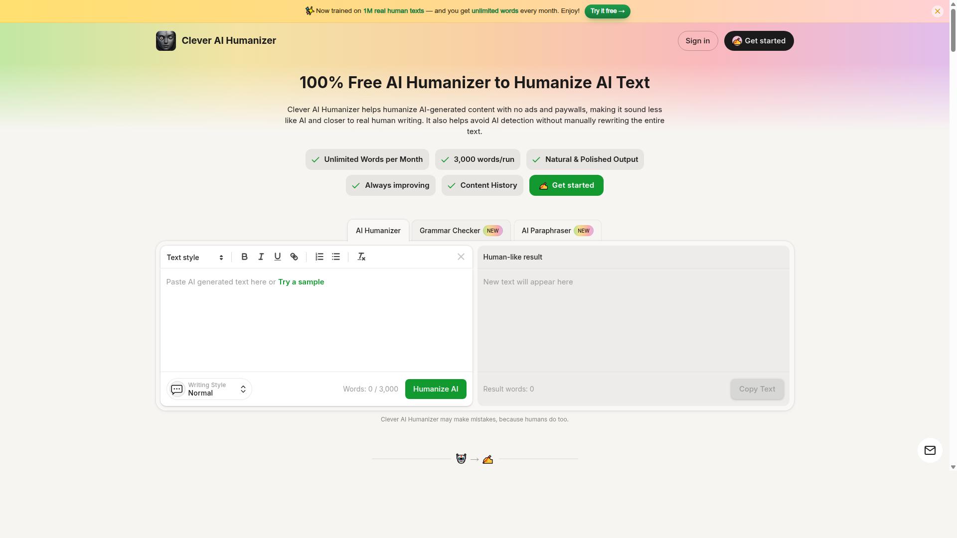 AIHumanizer website